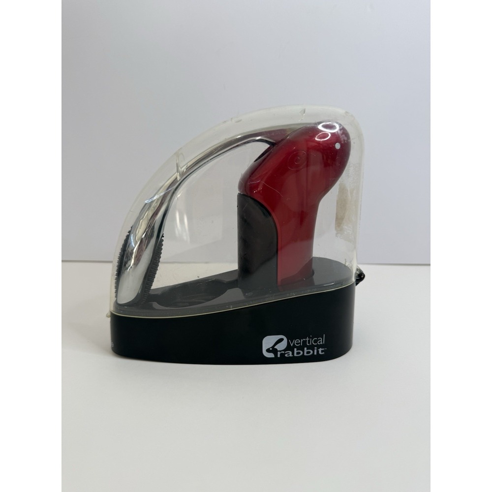 Metrokane Vertical Rabbit Wine Opener Corkscrew Candy Apple Red with Base